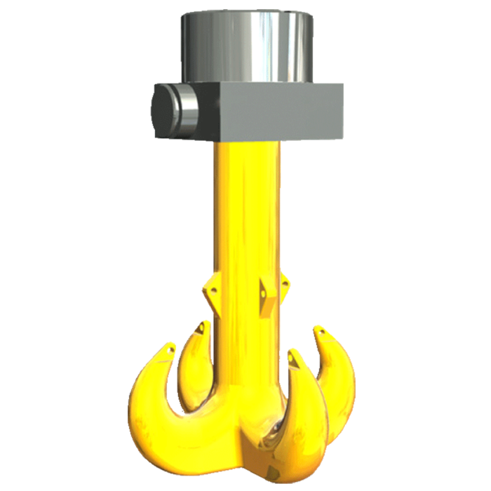Quad Hook Machined fitted with Nut, Crosshead and Bearing
